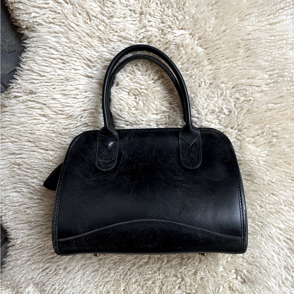 Vintage Michael Green Leather Satchel Handbag - Picture 3 of 10